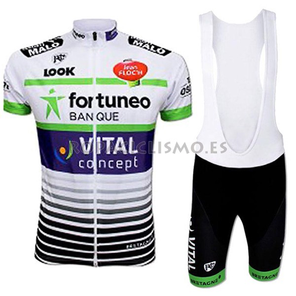 2017 Maillot Fortuneo Vital Concept tirantes mangas cortas blanc